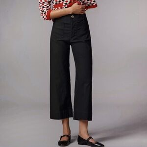 Maeve The Colette Pants Women’s 30 Black Wide Leg Crop Ankle Anthropologie